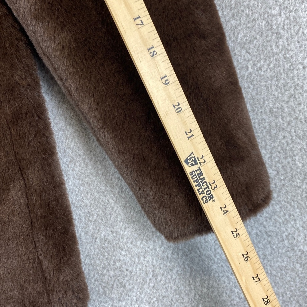 Warehouse super soft faux fur blazer coat size 8 small brown chic warm - Picture 4 of 11